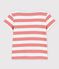 Girls' Short-Sleeved Cotton T-Shirt PAPAYE pink/MARSHMALLOW