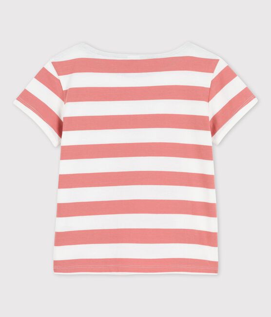 Girls' Short-Sleeved Cotton T-Shirt PAPAYE pink/MARSHMALLOW