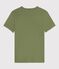 Women's short-sleeved plain cotton T-shirt OLIVINE green