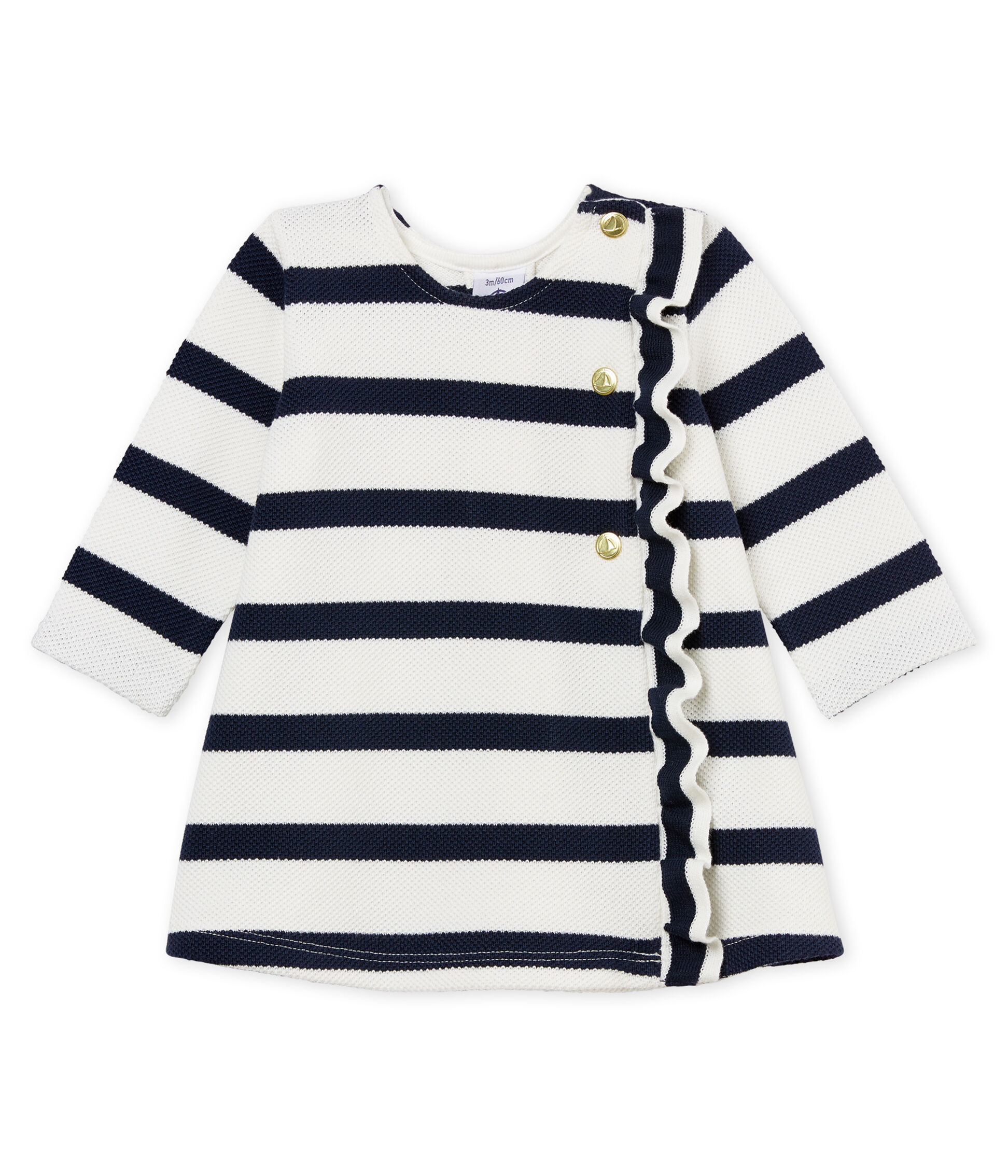 Petit Bateau Robe ML B/éb/é Fille
