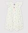 Babies' Cotton and Linen Blend Playsuit with Little Flowers MARSHMALLOW white/MULTICO white