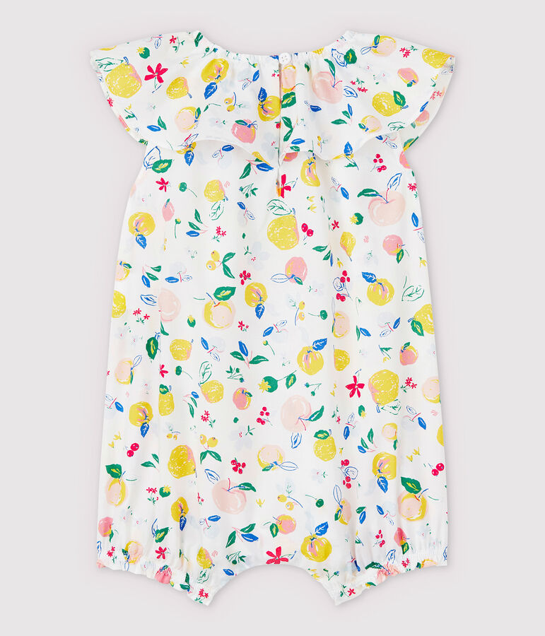 Baby Girls' Poplin Playsuit MARSHMALLOW white/MULTICO white