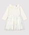 Babies' Knitted Dress MARSHMALLOW white/ARGENT grey