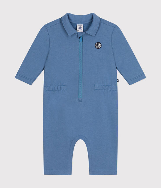 Babies' fleece jumpsuit BEACH blue