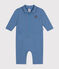 Babies' fleece jumpsuit BEACH blue