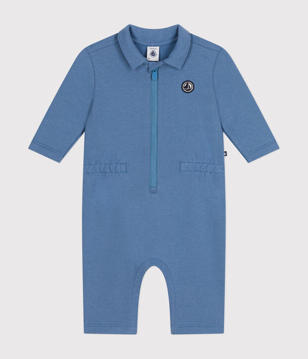 Babies' fleece jumpsuit blue