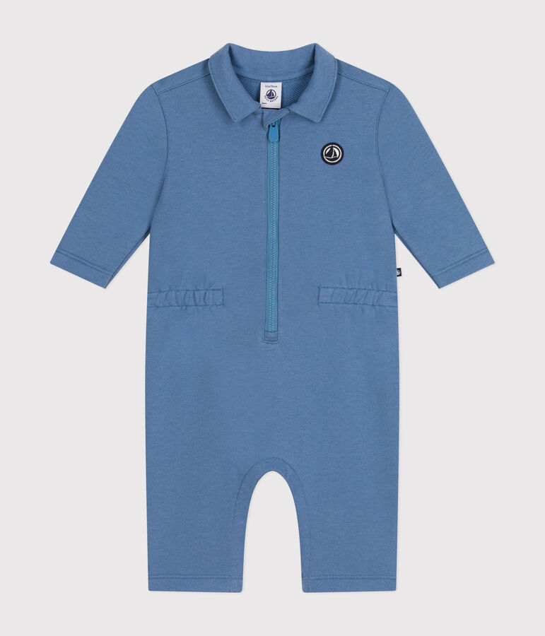 Babies' fleece jumpsuit blue