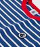 Children's short-sleeved stripy cotton T-shirt CREPUSCULE blue/MARSHMALLOW