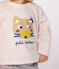 Babies' long-sleeved T-shirt with a cat design MILK /MULTICO