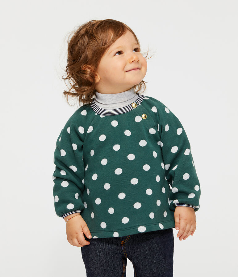 Baby Girls' Long-Sleeved Print Blouse green/white