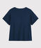 Women's Plain Linen and Cotton Blend T-Shirt MEDIEVAL blue