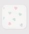 Baby wipes made of cotton and terry towelling printed with hearts white/multicolor