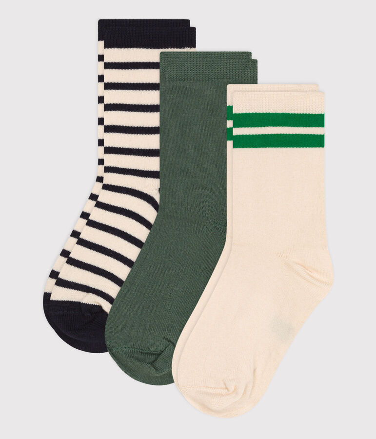 Children's Stripy Cotton Socks - 3-Pack multicolor