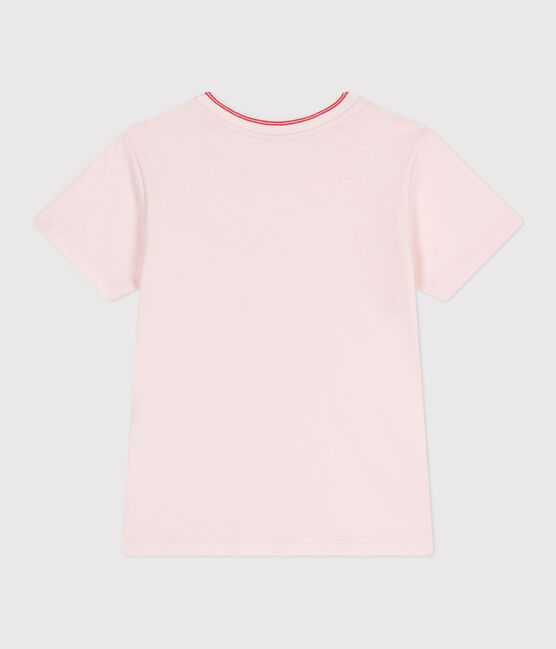 Children's plain short-sleeved cotton T-shirt FLEUR pink