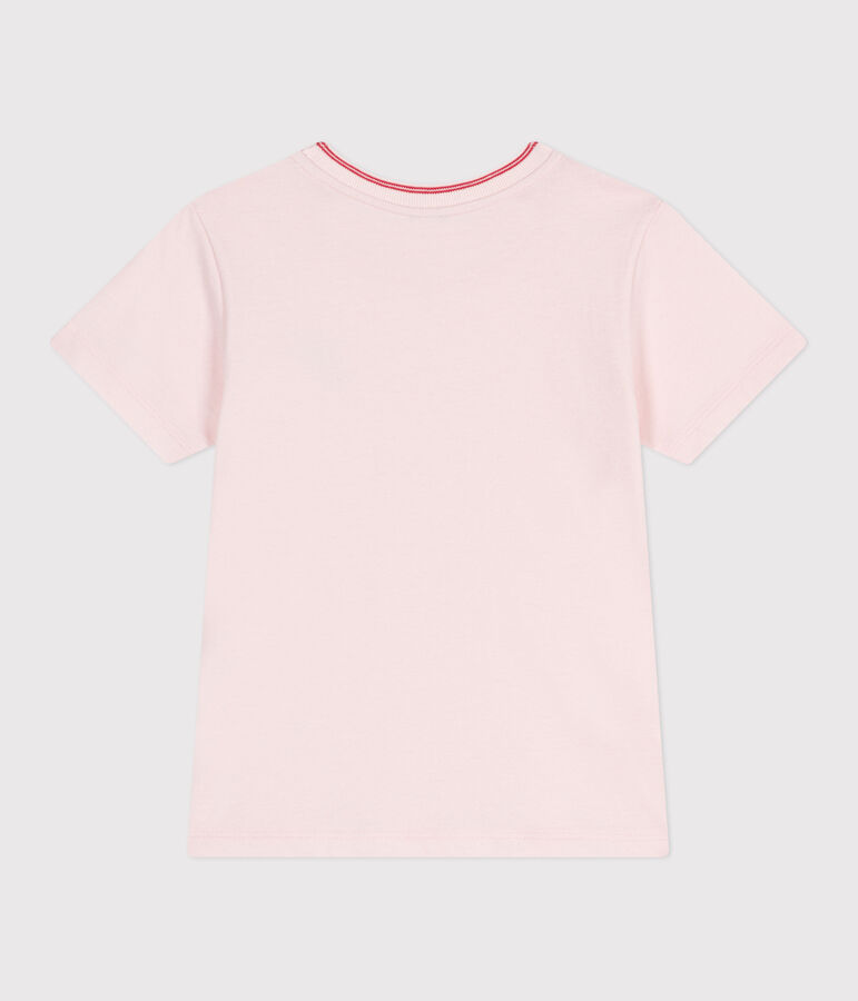 Children's plain short-sleeved cotton T-shirt pink