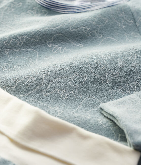 Unisex Bear Brushed Terry Towelling Pyjamas SEDUMBLUE /MARSHMALLOW