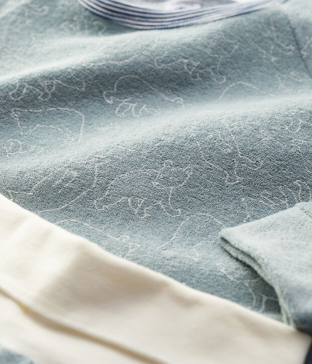 Unisex Bear Brushed Terry Towelling Pyjamas grey/white