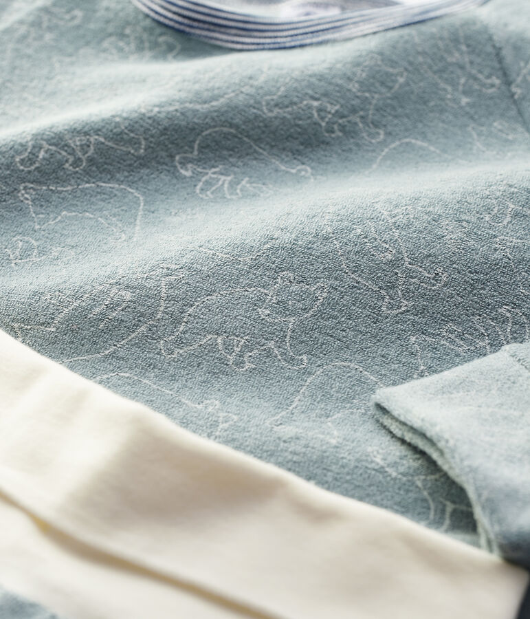 Unisex Bear Brushed Terry Towelling Pyjamas grey/white