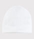Newborn Babies' White Cotton Bonnet