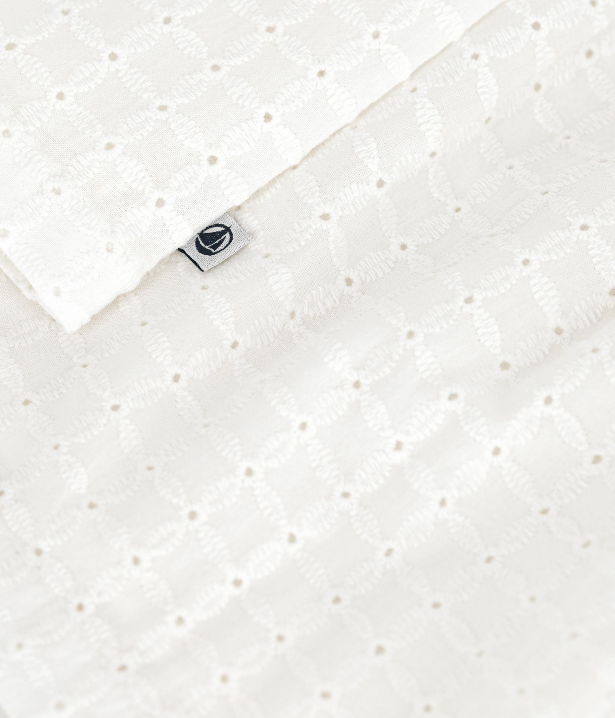 Babies' sleeveless white cotton broderie anglaise dress white