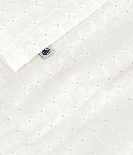 Babies' sleeveless white cotton broderie anglaise dress MARSHMALLOW white