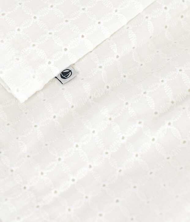 Babies' sleeveless white cotton broderie anglaise dress white