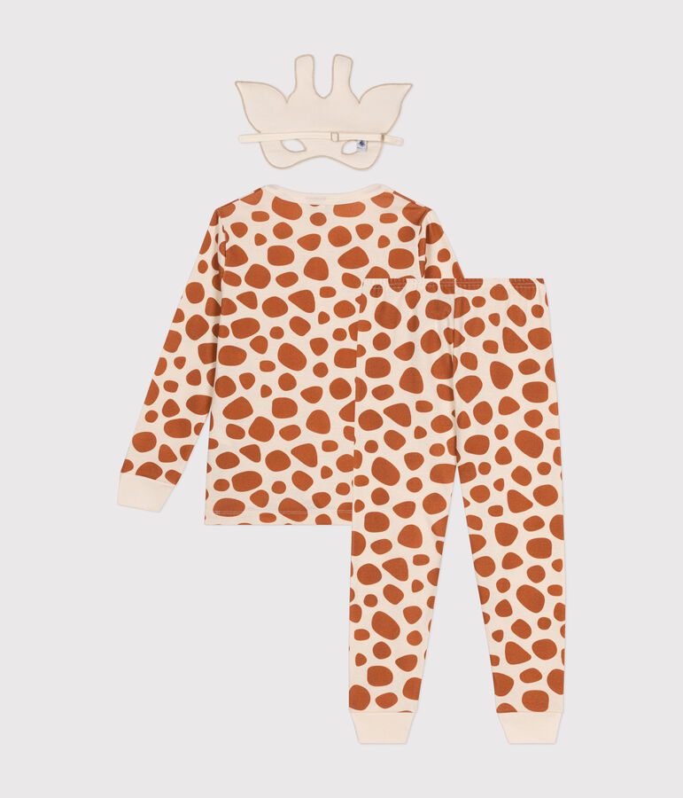 Children's Cotton Giraffe Fancy Dress Pyjamas Ecru/brown