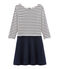 Women's Long-Sleeved Dress SMOKING blue/COQUILLE beige