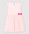 Girls' Short-Sleeved Cotton Dress white/pink