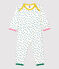 Babies' Spotted Popperless Cotton Sleepsuit MARSHMALLOW white/MALLARD