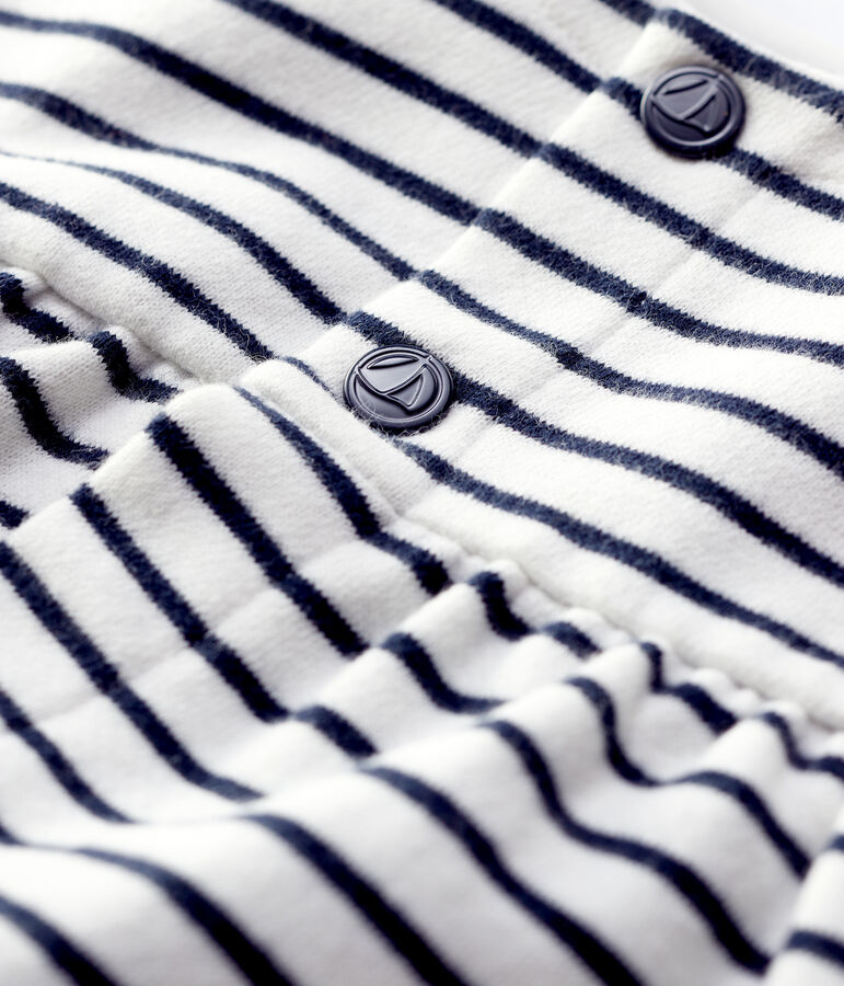 Babies' Fleece Cardigan white/blue