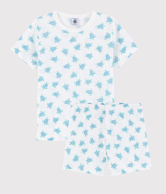 Unisex Tortoise Pattern Super Light Cotton Short Pyjamas MARSHMALLOW white/MULTICO white