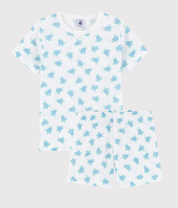 Unisex Tortoise Pattern Super Light Cotton Short Pyjamas white/multicolor