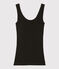 Women's Wool/Cotton Blend Vest Top NOIR black