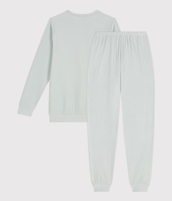 Children's plain velour pyjamas CO2 blue