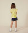 Girls' Stripy Slub Jersey T-shirt NECTAR yellow/AVALANCHE