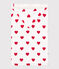 Babies' heart patterned terry bath cape MARSHMALLOW white/TERKUIT red