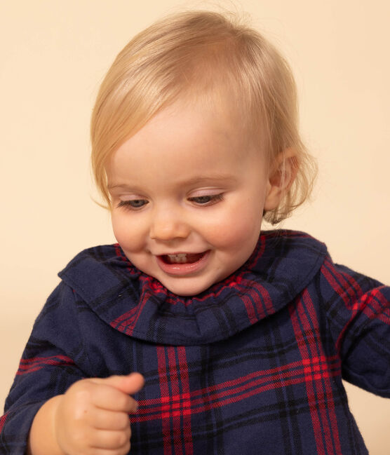 Babies' Long-Sleeved Blouse SMOKING blue/MULTICO white