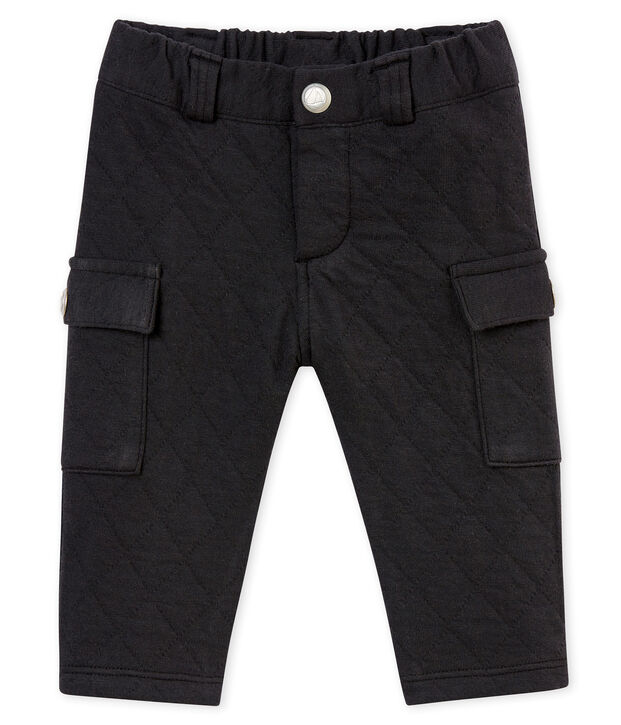 Baby boy's quilted cotton tubic trousers grey