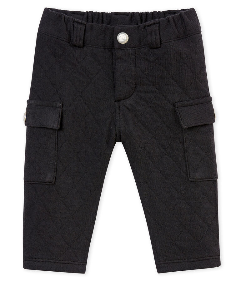 Baby boy's quilted cotton tubic trousers grey