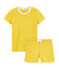 Girls' short Pyjamas HONEY yellow/MARSHMALLOW white