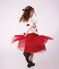 Children's long skirt in plain tulle red