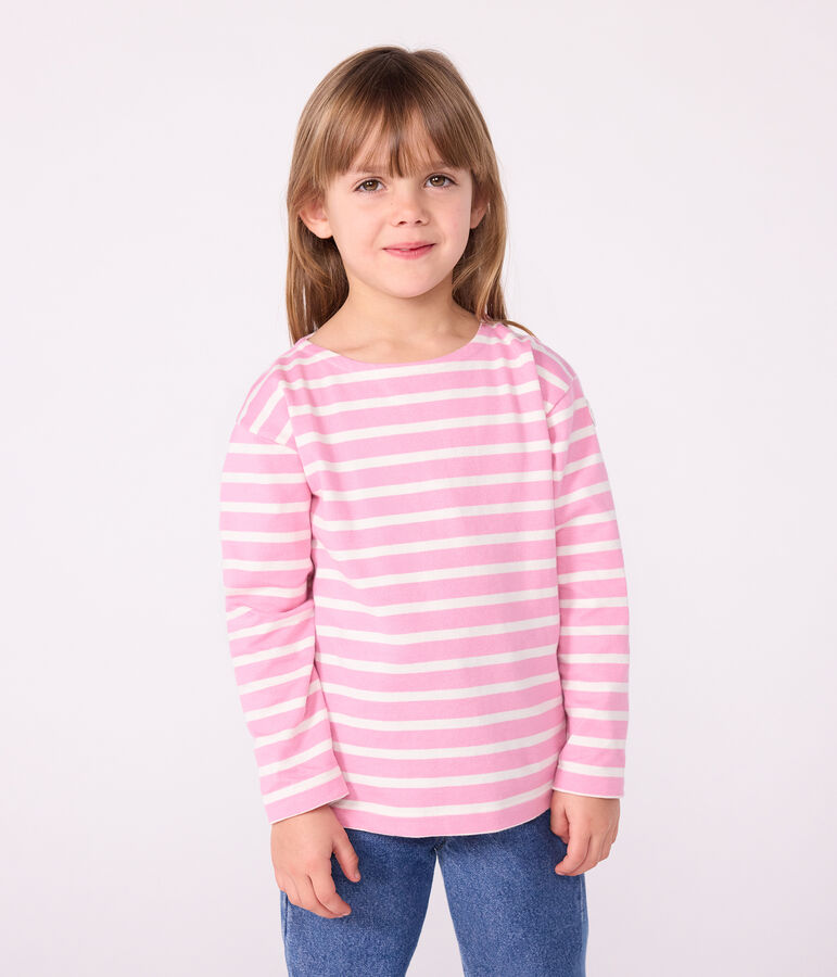 Children's cotton Breton top BOUDOIR pink/MILK