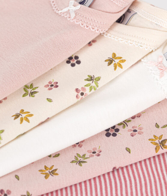 Babies' long-sleeved floral cotton bodysuits - 5-pack variante 1