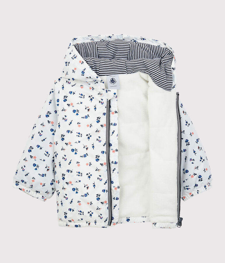 Babies' Warm Polyester Windcheater MARSHMALLOW white/MULTICO white
