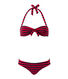 Women's striped bandeau-style two-piece swimsuit