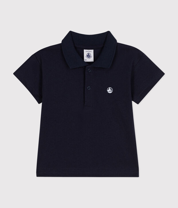 Babies' Short-Sleeved Cotton Polo Shirt SMOKING