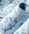 Baby Bonnet and Bootees Set in Tube Knit FRAICHEUR blue/MULTICO white