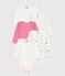 Pack of long-sleeved heart-print cotton bodies for babies variante 1