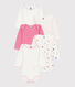 Pack of long-sleeved heart-print cotton bodies for babies